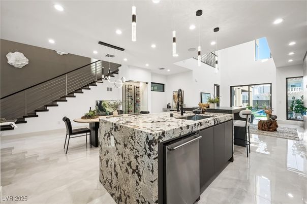 Dining room, Interior, Kitchen, Pendant Lights, Recessed Lighting