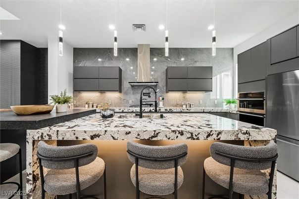 Interior, Kitchen, Pendant Lights, Recessed Lighting, Stainless Steel Appliances