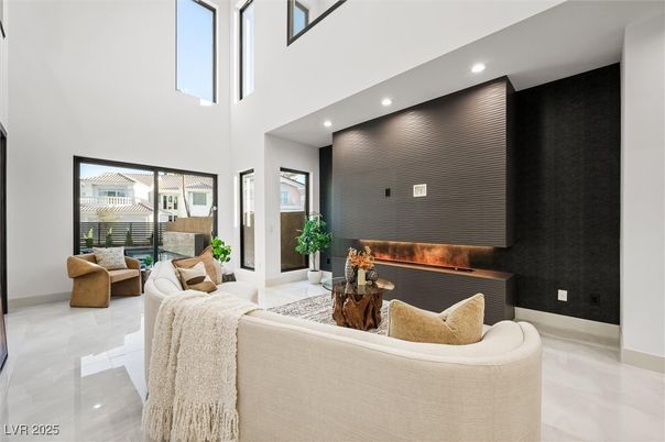 Fireplace, Interior, Living room, Recessed Lighting