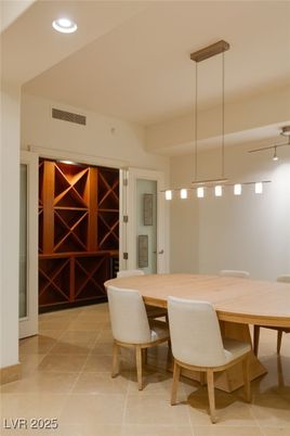 Dining room, Interior, Pendant Lights, Recessed Lighting, Wine Storage