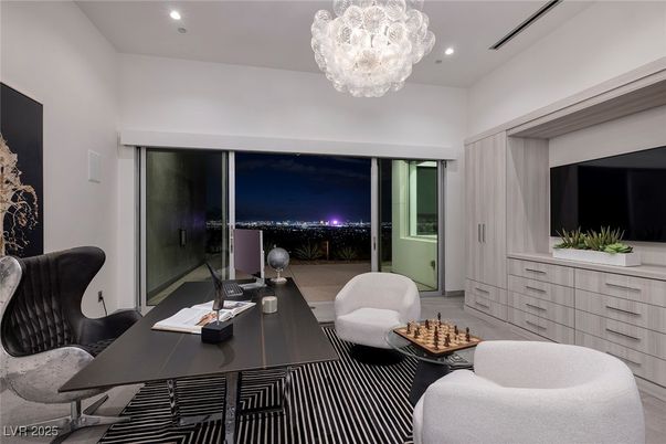Chandelier, Home Office, Interior, Recessed Lighting