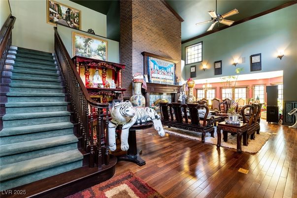 Interior, Stone Walls, Wood Texture Flooring