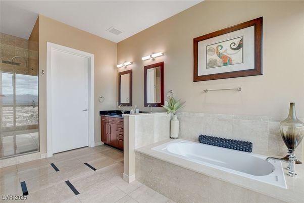 Bathroom, Dual Sink Vanities, Glass Shower, Interior