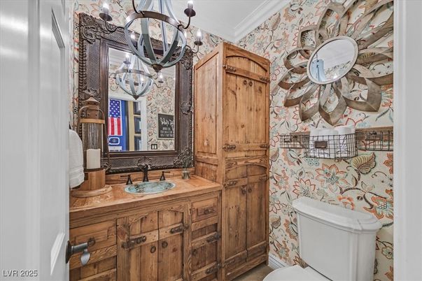Bathroom, Chandelier, Interior