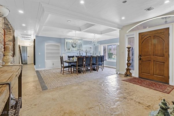 Chandelier, Dining room, Interior, Recessed Lighting