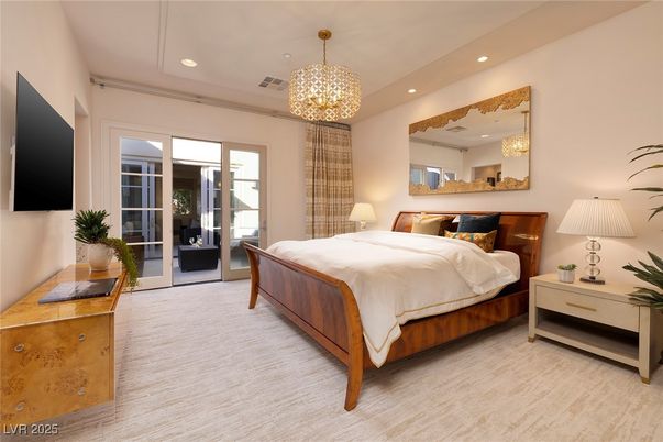 Bedroom, Chandelier, Interior, Recessed Lighting
