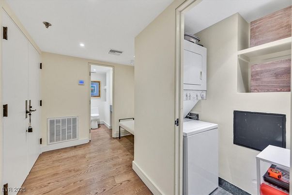 Interior, Recessed Lighting, Utility Closets, Washer, Wood Texture Flooring
