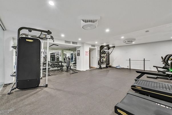 Fitness Equipment, Gym, Interior, Recessed Lighting