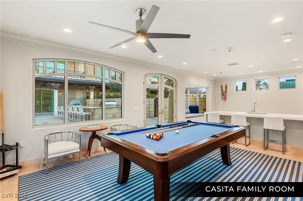 Billiard Table, Game Room, Interior, Recessed Lighting