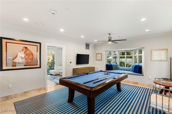 Billiard Table, Game Room, Interior, Recessed Lighting