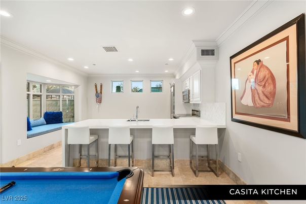 Billiard Table, Game Room, Interior, Kitchen, Recessed Lighting