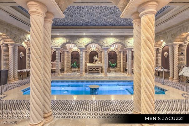 Interior, Pool, Recessed Lighting, Stone Walls