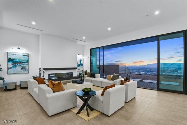 Fireplace, Interior, Living room, Recessed Lighting, Water