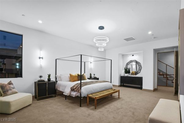 Bedroom, Interior, Pendant Lights, Recessed Lighting