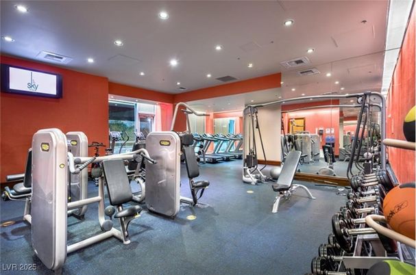 Fitness Equipment, Gym, Interior, Recessed Lighting