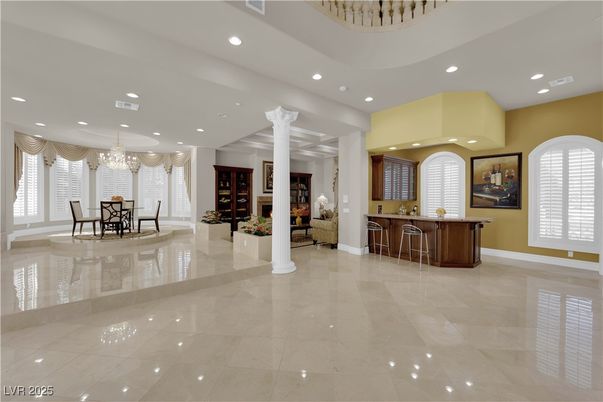 Chandelier, Dining room, Interior, Recessed Lighting