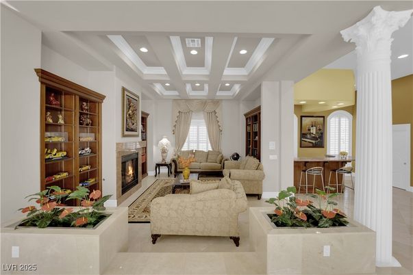 Fireplace, Interior, Living room, Recessed Lighting