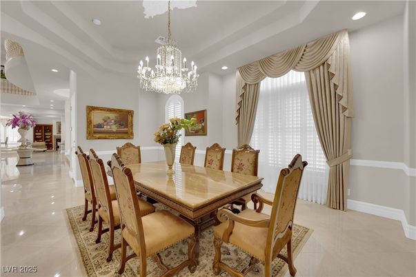 Chandelier, Dining room, Interior, Recessed Lighting