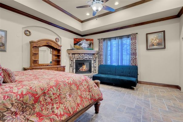 Bedroom, Fireplace, Interior, Recessed Lighting