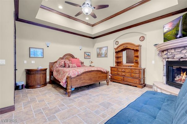 Bedroom, Fireplace, Interior, Recessed Lighting