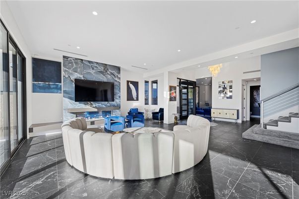 Chandelier, Interior, Living room, Marble, Recessed Lighting