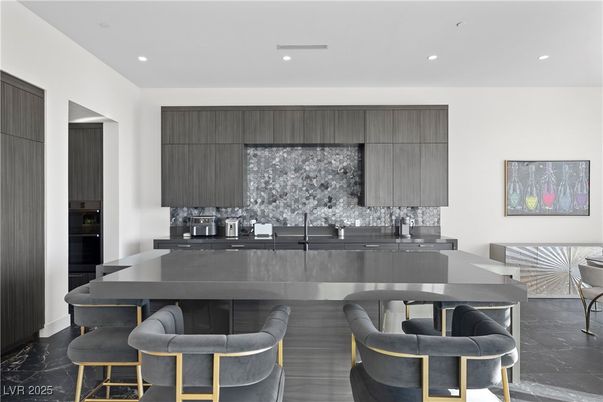 Dining room, Interior, Kitchen, Marble, Recessed Lighting, Stainless Steel Appliances