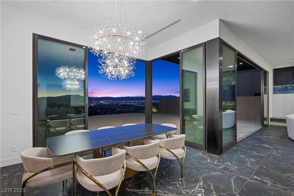 Chandelier, Dining room, Interior, Marble