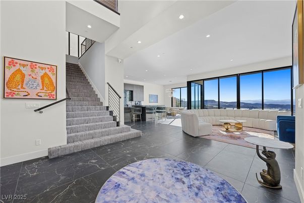 Dining room, Interior, Living room, Marble, Recessed Lighting