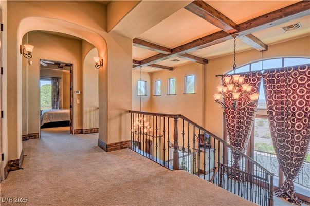Bedroom, Chandelier, Interior, Wooden Beams