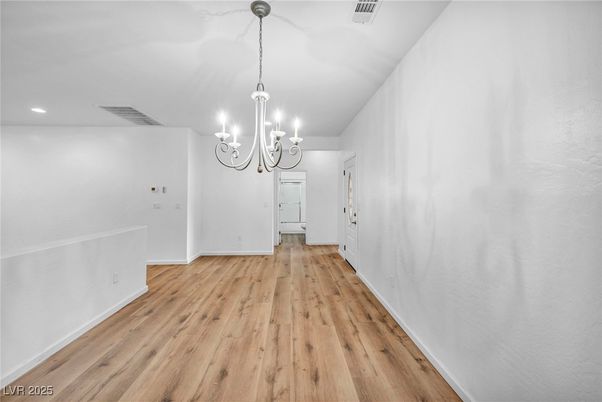 Chandelier, Empty room, Interior, Recessed Lighting, Wood Texture Flooring