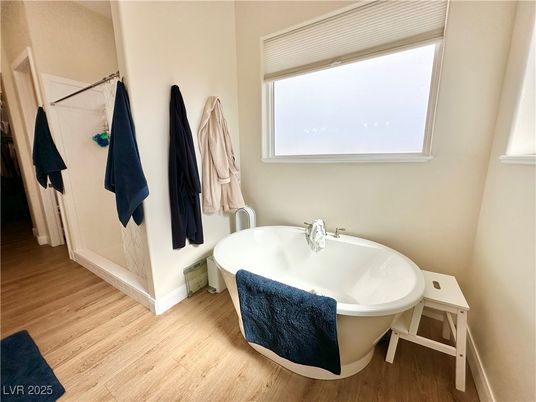 Bathroom, Free Standing Baths, Interior, Wood Texture Flooring
