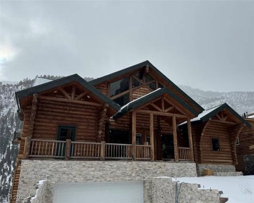 Attached, Exterior, Facade, Log Home