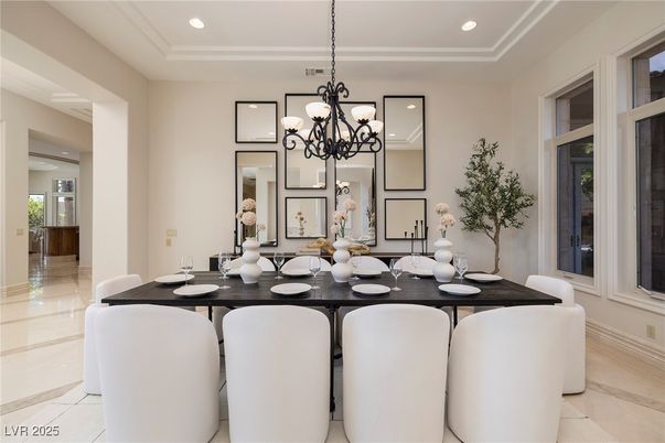 Chandelier, Dining room, Interior, Recessed Lighting