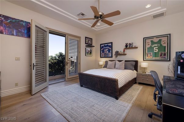 Bedroom, Home Office, Interior, Recessed Lighting, Wood Texture Flooring