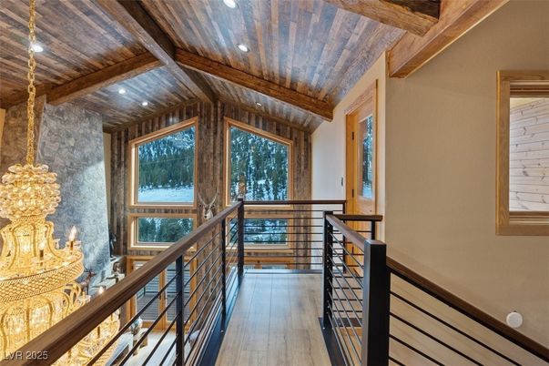Interior, Recessed Lighting, Stone Walls, Wooden Beams, Wooden Ceilings, Wood Texture Flooring