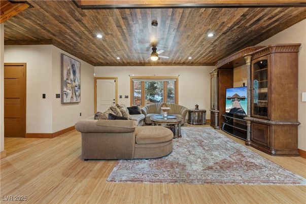 Dining room, Interior, Living room, Recessed Lighting, Wooden Ceilings, Wood Texture Flooring