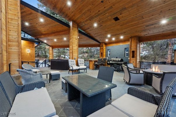 Exterior, Fireplace, Recessed Lighting, Wooden Ceilings, Wooden Walls