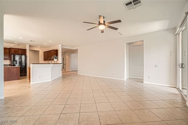 Empty room, Interior, Kitchen, Recessed Lighting, Stainless Steel Appliances
