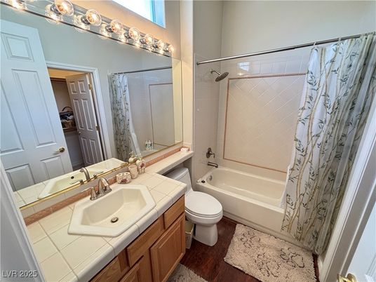 Bathroom, Interior, Tile Countertops, Wood Texture Flooring