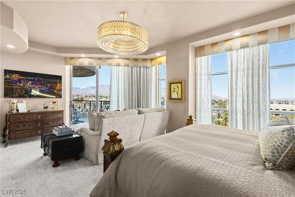 Bedroom, Chandelier, Interior, Recessed Lighting
