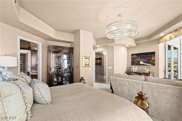 Bedroom, Chandelier, Interior, Recessed Lighting