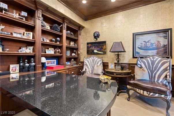 Home Office, Interior, Recessed Lighting, Wooden Ceilings