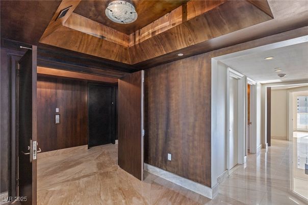 Elevator, Interior, Recessed Lighting, Wooden Ceilings, Wooden Walls