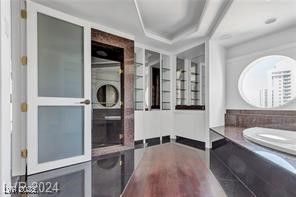 Bathroom, Interior, Recessed Lighting, Walk-in Closets, Wood Texture Flooring