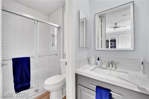 Bathroom, Glass Shower, Interior, Wood Texture Flooring