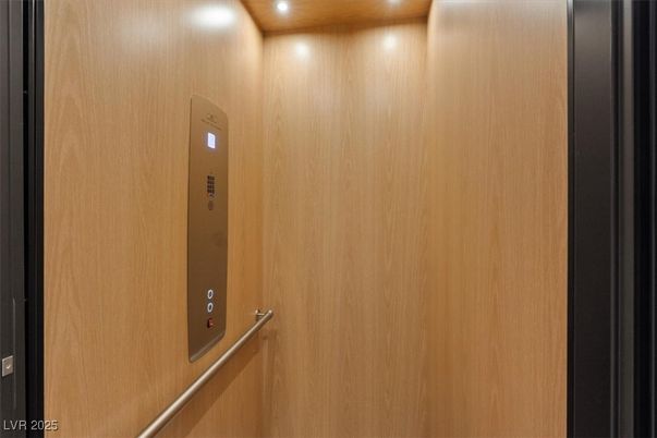 Elevator, Interior, Wooden Ceilings, Wooden Walls