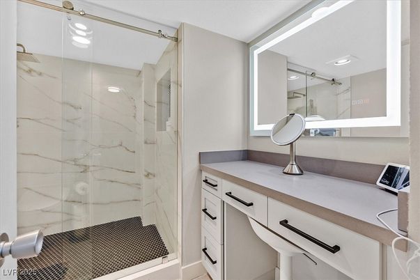 Bathroom, Glass Shower, Interior, Marble Walls