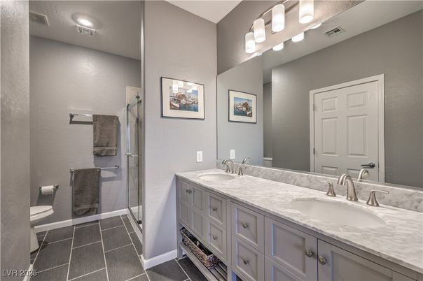 Bathroom, Dual Sink Vanities, Glass Shower, Interior