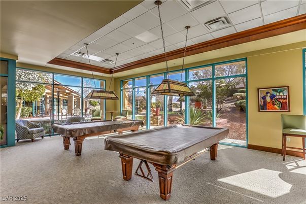 Billiard Table, Game Room, Interior, Pendant Lights