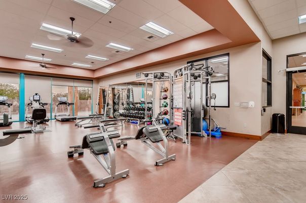 Fitness Equipment, Gym, Interior, Recessed Lighting